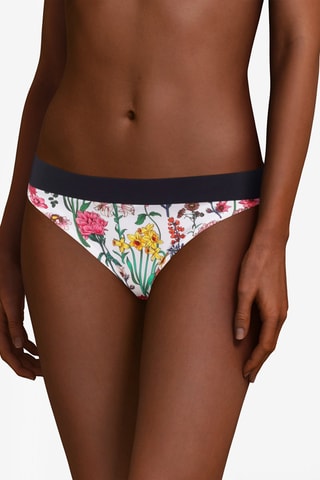Bikinibroekje Flowers Ecru en Zwart