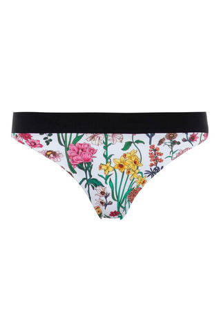 Bikinibroekje Flowers Ecru en Zwart