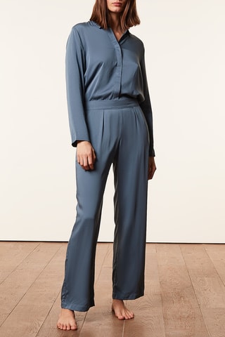 Pyjamabroek hoge taille Daan- Donkerblauw