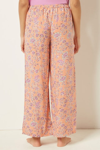 7/8 Pyjamabroek hoge taille Ursuline- Perzikkleurig