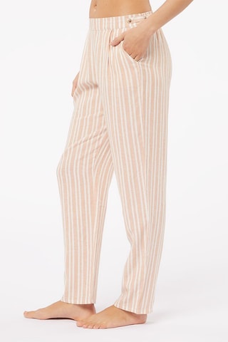 Linnen Pyjamabroek hoge taille Anis- Oranje