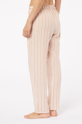 Linnen Pyjamabroek hoge taille Anis- Oranje