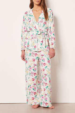 Pyjamabroek hoge taille Orchid- Wit