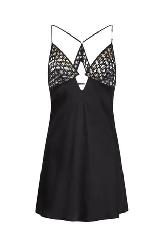 Zijden Slipdress Metallx - Zwart