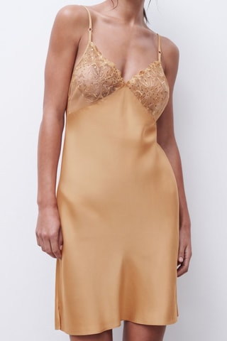 Slipdress Fleurs - Beige