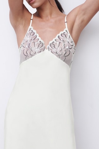 Slipdress Fleurs - Wit