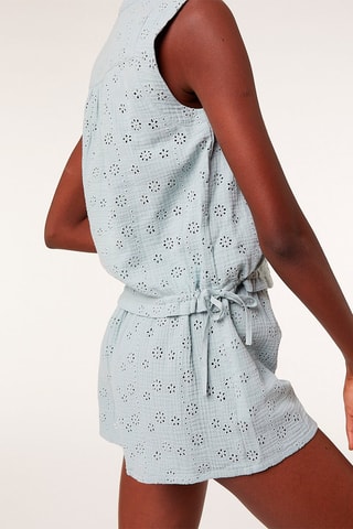 Blouse van Engelse Borduursels Hada Hemelsblauw