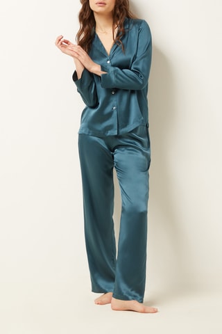 Zijden Pyjamablouse Pearly - Groen