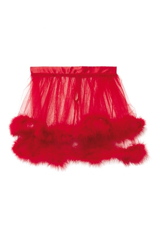 Rok hoge taille met veren Santababiz- Rood - Undiz