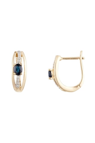 Pendientes Lovina - Oro amarillo, diamantes y zafiros