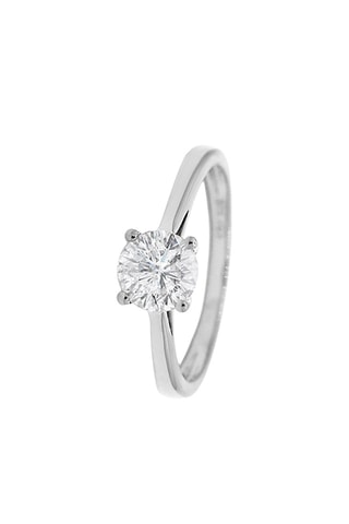 Solitario Délicate - Oro blanco y diamante