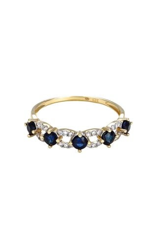 Anillo Katu - Oro amarillo, zafiros y diamantes