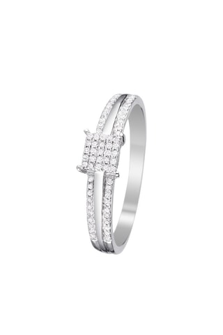 Anillo Mon Bonheur - Oro blanco y diamantes