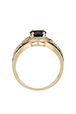 Anillo Dakan - Oro amarillo, diamantes y zafiros