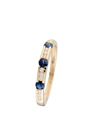 Anillo Santel - Oro amarillo, diamantes y zafiros