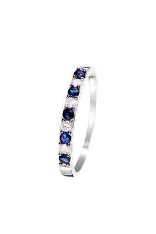 Anillo Séoul - Oro blanco, zafiros y diamantes