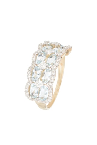 Anillo Capiz - Oro amarillo, diamantes y topacios