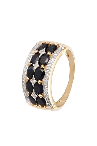 Anillo Hanoï - Oro amarillo, zafiros y diamantes