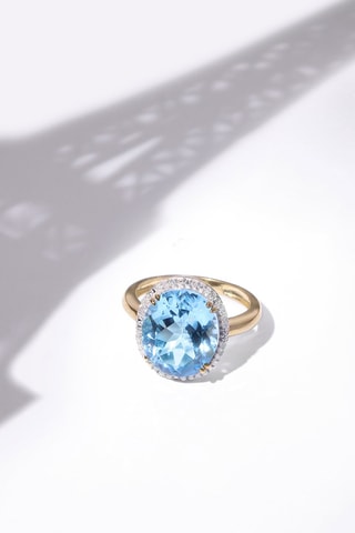 Anillo Topazissime - Oro amarillo, diamantes y topacio