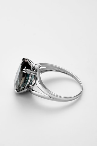 Anillo Pattaya - Oro blanco, diamantes y topacio London blue