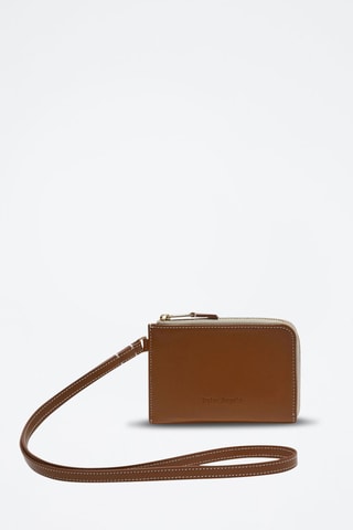 Pochette et porte-cartes en cuir de veau - Marron et orange
