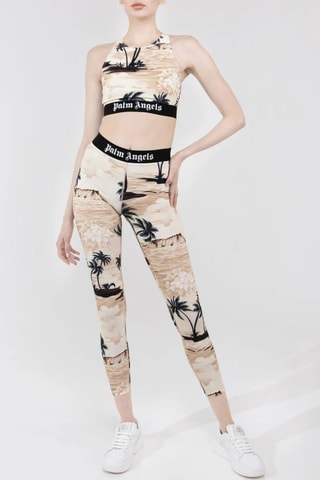 Legging taille haute - Beige et noir