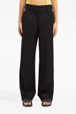 Scheerwollen Broek Hoge Taille - Zwart