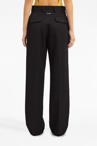 Scheerwollen Broek Hoge Taille - Zwart