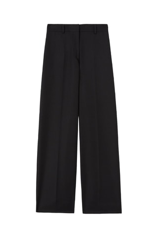 Scheerwollen Broek Hoge Taille - Zwart