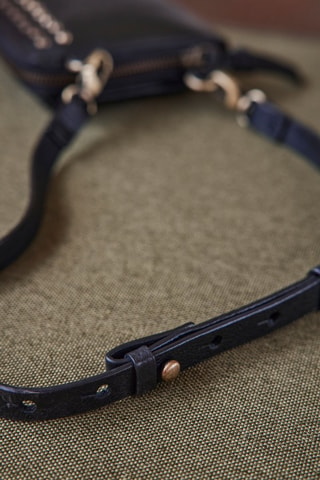 Bolso de mano de piel - Negro