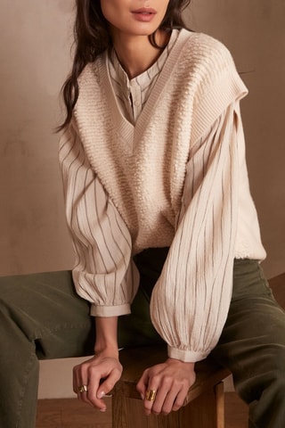 Top de lana - Beige
