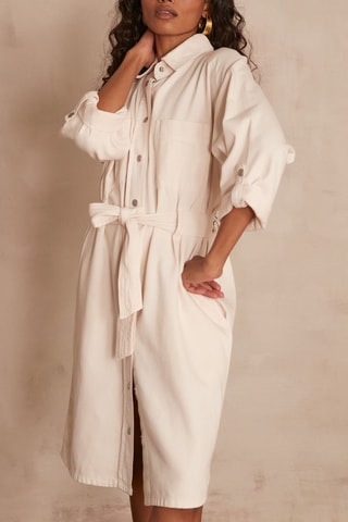 Vestido camisero - Crudo