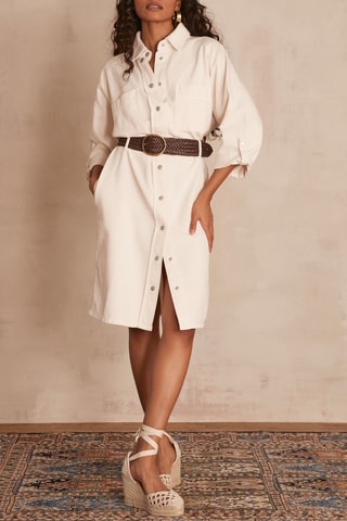 Vestido camisero - Crudo