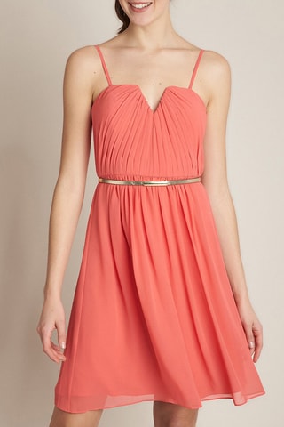 Vestido evasé - Coral