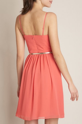 Vestido evasé - Coral