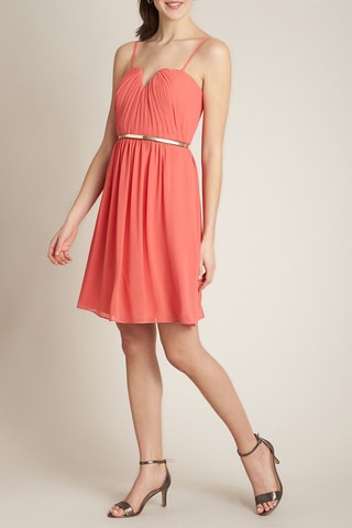 Vestido evasé - Coral