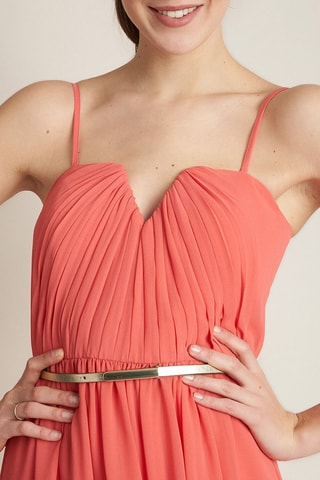 Vestido evasé - Coral