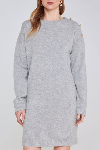 Vestido jersey de lana - Gris claro jaspeado
