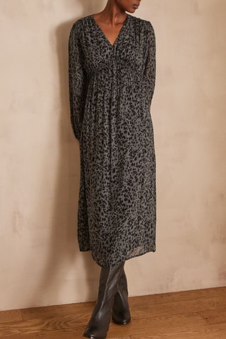 Vestido midi - Gris y negro
