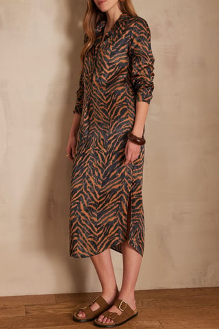 Vestido recto - Marrón y negro
