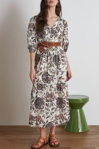 Vestido evasé - Beige