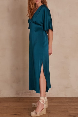 Vestido recto - Azul petróleo