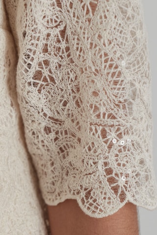 Vestido bimateria Gabrielle - Beige