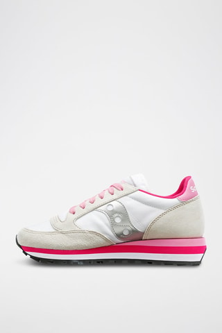 Zapatillas de piel Jazz Triple - Blanco y rosa