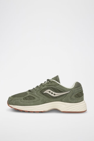 Zapatillas de piel Grid Jazz 9 - Verde oliva y blanco