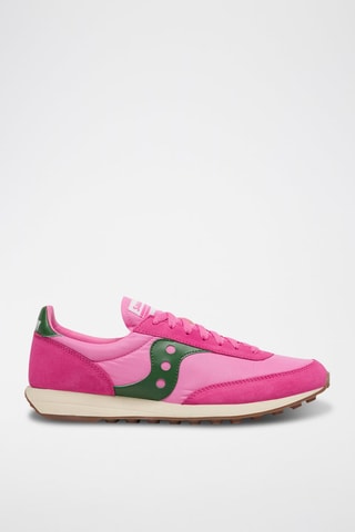 Zapatillas de nobuk Trainer 80 - Fucsia y verde oscuro
