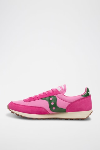 Zapatillas de nobuk Trainer 80 - Fucsia y verde oscuro
