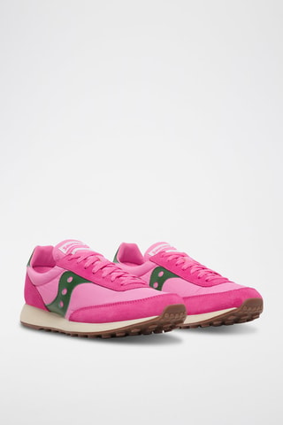 Zapatillas de nobuk Trainer 80 - Fucsia y verde oscuro