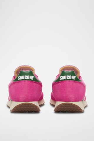 Zapatillas de nobuk Trainer 80 - Fucsia y verde oscuro