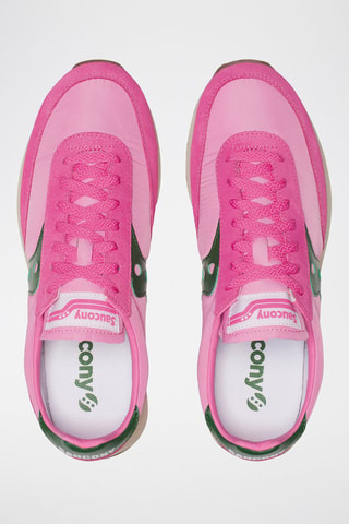 Zapatillas de nobuk Trainer 80 - Fucsia y verde oscuro